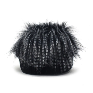 Casquette de hip-hop en fausse fourrure noire et argentée pour mode d'hiver chic