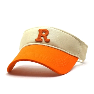 Cotton Sport Visor Hat Contrast Color Letter R Embroidery Sun Protection Golf Tennis Empty Top Baseball Cap For Men Women