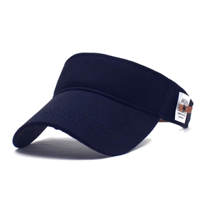 Navy blue cotton sun visor hat for outdoor sports with high-quality brim stitching