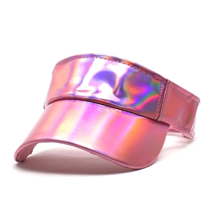 Visière de soleil rose holographique au fini brillant laser pour protection solaire d'été