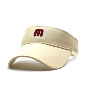 Fashion Letter m Embroidery Cotton Sun Visor Hat Adjustable Sporty Casual Outdoor Sun Protection Hat For Men Women