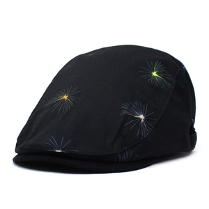 Women Men Casual Cotton Beret Flat Cap Dandelion Print Adjustable Vintage Newsboy Hat Sun Protection Fashion Headwear