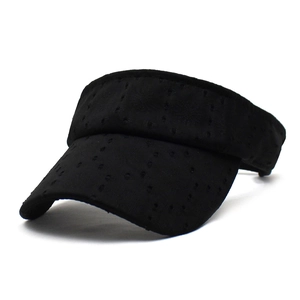 Women Summer Fashion Floral Hollow Out Visor Hat Adjustable Open Top Sun Protection Breathable Sunshade Cotton Visor Cap