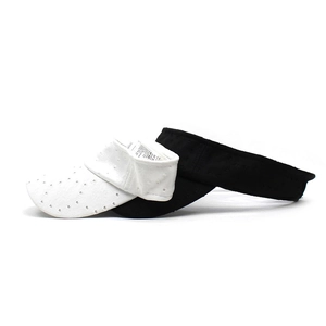 Women's breathable floral hollow sun visor hat in black and white for summer sports