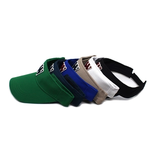Multi-color cotton sports sun visors with W letter embroidery and adjustable straps