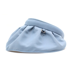 Light blue shell-style open top sun visor hat with wide brim for summer sun protection