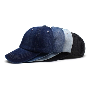 Classic washed denim baseball caps for men and women in four assorted colors