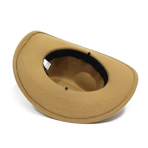 Sombrero vaquero clásico en fieltro camello con banda interior y ala ancha resistente