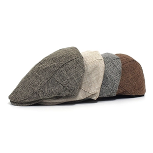 Bérets classiques style lin pour hommes disponibles en quatre couleurs rétro tissées