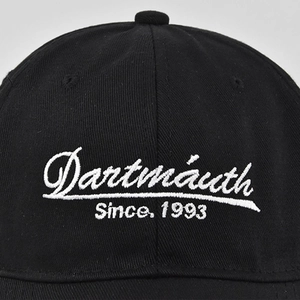 Cappellino da baseball nero classico con ricamo bianco Dartmouth 1993