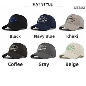 Detailed grid showing six vintage 1980 embroidered baseball caps in assorted colors