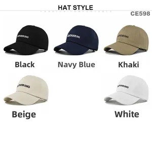 Multi-color selection of cotton baseball caps featuring GATHERING letter embroidery