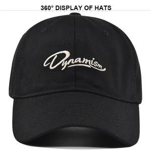 Casquette de baseball noire avec broderie Dynamism et visière courbée vue à 360 degrés
