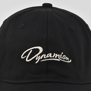 Casquette de baseball en toile de coton noire avec broderie Dynamism blanche sur le devant