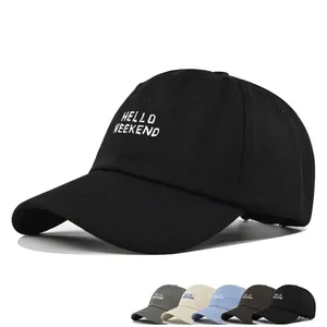 Cotton Embroidery Hello Weekend Letter Baseball Cap Adjustable Sunshade Hat For Men Women Casual Outdoor Sports Trucker Cap