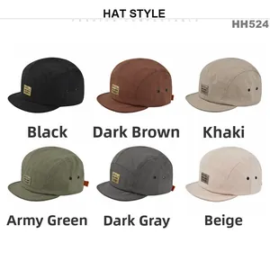 Tabella colori cappellini hip hop a 5 pannelli in nero, kaki, verde militare e grigio