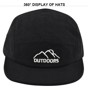 Unisex Outdoor Mountain Embroidery 5 Panel Camper Hat Cotton Adjustable Flat Brim Baseball Cap Hip Hop Outdoors Sun Hat