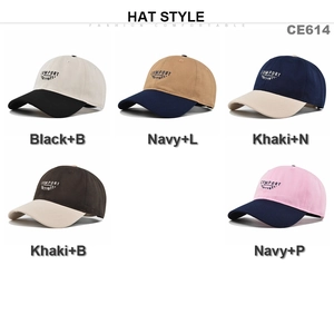 COMPORT embroidered cotton baseball caps in five assorted two-tone color combinations