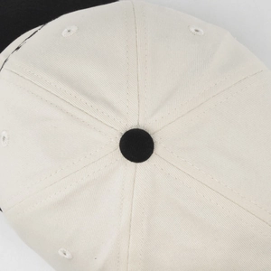 Close-up of the top button and stitched eyelets on an Arizona embroidered baseball cap