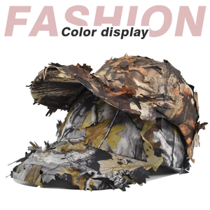 Taktische Tarnkappe mit 3D-Blatt-Camouflage für Jagd- und Waldtraining im Freien