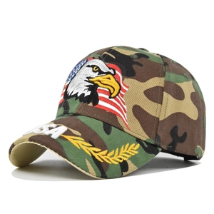 Tactical camouflage baseball cap with USA 3D embroidery and eagle flag patch