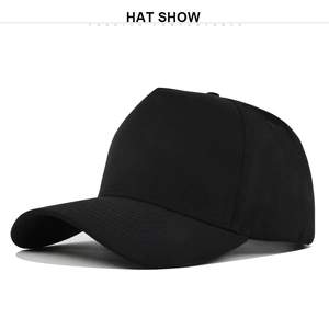 Detail of a black twill baseball cap showing breathable eyelets and curved brim structure