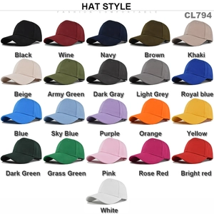 Classic 6-panel solid color cotton baseball cap available in 21 vibrant color options
