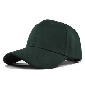Classic dark green 6-panel cotton baseball cap with curved brim and stitched details