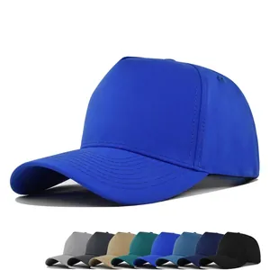 Unisex Plain Solid Color Polyester Baseball Cap Adjustable 5 Panel Curved Brim Sun Shade Hat For Outdoor Daily Sports Wear