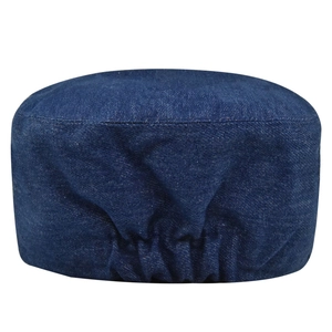 Klassieke donkerblauwe denim docker pet met verstelbaar elastiek en twill textuur