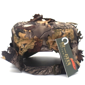 3D maple leaf camouflage tactical hat with adjustable metal buckle for outdoor stealth
