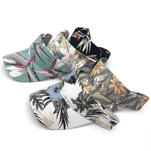 Outdoor sports sun visor hats for women with floral and tropical printed patterns