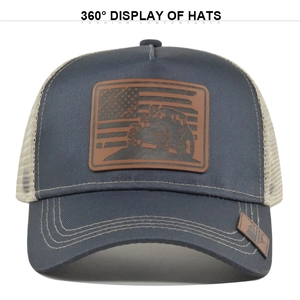 Retro Tractor Leather Patch Mesh Trucker Hat Breathable Adjustable Baseball Cap For Men Women Outdoor Sun Protection Mesh Hat