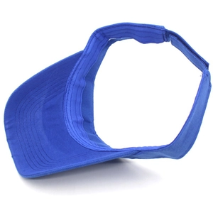 Royal blue cotton sun visor hat with sport letters and adjustable strap for women and kids