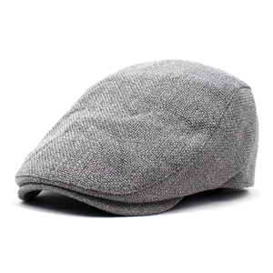 Retro Cotton Linen Flat Cap For Men Solid Color Woven Newsboy Beret Hat Outdoor Breathable Sun Protection Duck Tongue Painter Cap