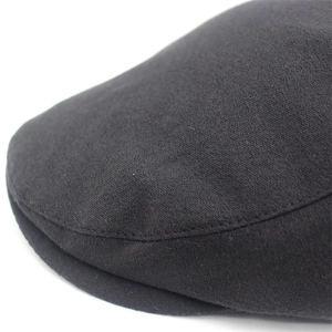 Classic black cotton beret for men featuring durable fine canvas texture and stitching