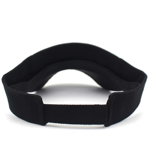 Solid black cotton sun visor hat for men and women with adjustable back strap