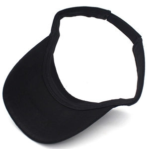 Adjustable black cotton sun visor hat for men and women, ideal for outdoor sports and tennis