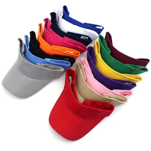 Breathable cotton sun visor hats in 15 assorted colors for outdoor sports and sun protection