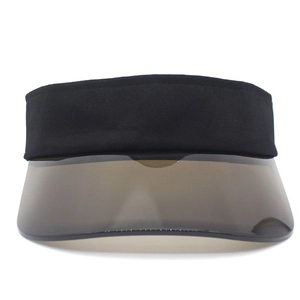 Detailed view of the UV protection wide brim and black fabric headband on a sun visor hat