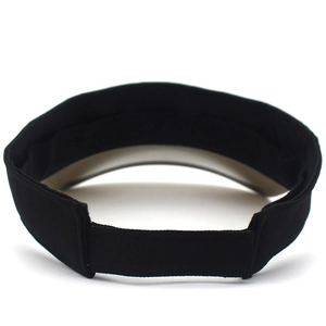 Black PVC open top sun visor hat for women with adjustable velcro strap closure