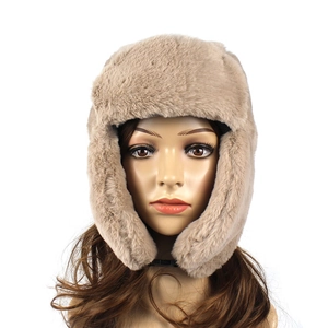 Chapeau de trappeur en fausse fourrure kaki avec cache-oreilles pour le froid hivernal