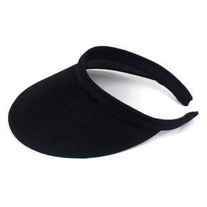 Detailed close-up of the breathable black mesh fabric and wide brim of the sun visor hat