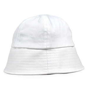 Classic white cotton bucket hat with durable stitching for daily sun protection wear