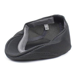 Breathable dark grey mesh flat cap for men with polyester cooling fabric for summer
