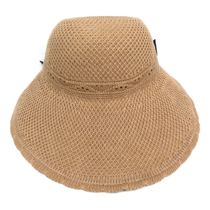 Cappello da sole in paglia da donna a tesa larga con fiocco nero per spiaggia