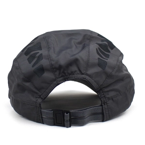 Men's dark gray breathable mesh beret with adjustable buckle strap for outdoor sports