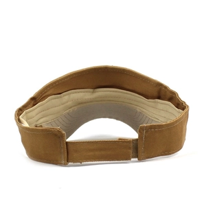 Brown cotton sun visor hat with adjustable velcro strap and sweatband back view
