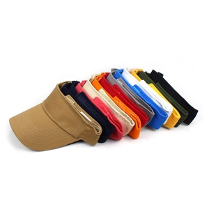 Unisex cotton sun visor hats in multiple colors for outdoor sports and sun protection