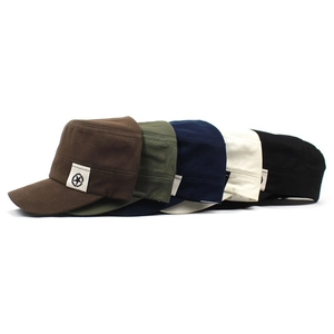Adjustable cotton military cadet cap with star patch in five assorted colors